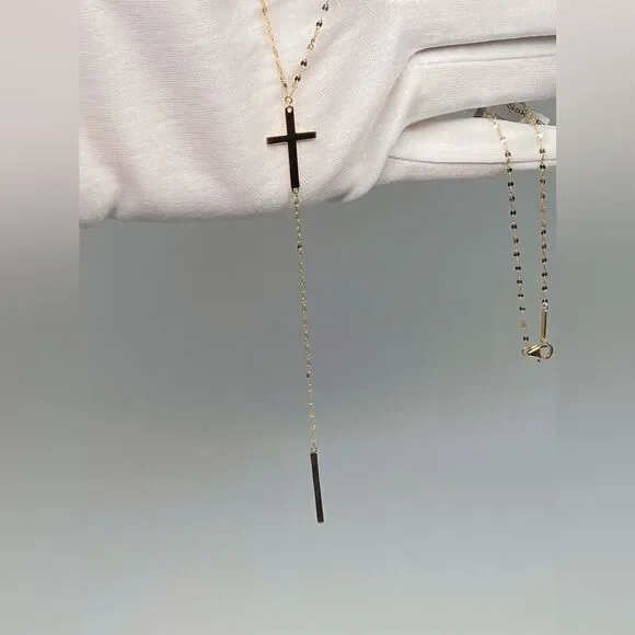 Lana Petite Cross Bar Lariat Necklace - Picture 6 of 12